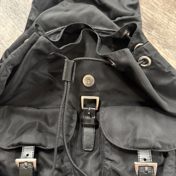 Vintage PRADA Tessuto Large Nylon Vela Backpack Black - Picture 5 of 8
